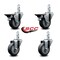 Service Caster 3.5'' Thermoplastic Rubber Swivel 7/8'' Square Stem Caster Set 2 Brake, 4PK SCC-SQ20S3514-TPRB-PLB-78-2-S-2 - alternate 4